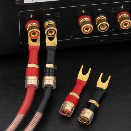 Adaptadores de cable para altavoz chapados en oro, 4 unidades miniatura 4