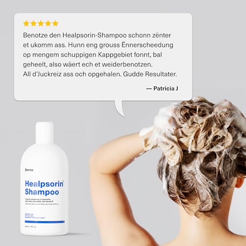 Healpsorin Shampoo - Pflegendes Kopfhautshampoo für schuppige, empfindliche & trockene Kopfhaut - Mit Salicylsäure, Urea & DERMOSOFT® DECALACT - Steroidfrei - 500ml