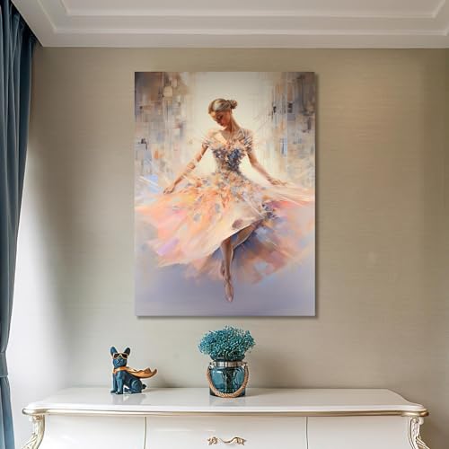 Peinture ballet filles de haute qualité grand tableau ballerine aquarelle