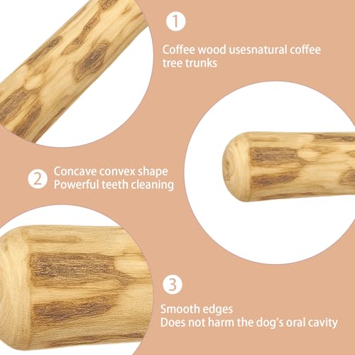 JcvPot Kaffeeholz Für Hunde, 4 Stück Kauholz Für Welpen, XXS Hundespielzeug Zur Zahnpflege, Natürliches Kauspielzeug Für Kleine Hunde, Länge 14 cm, Durchmesser 1,8-2 cm