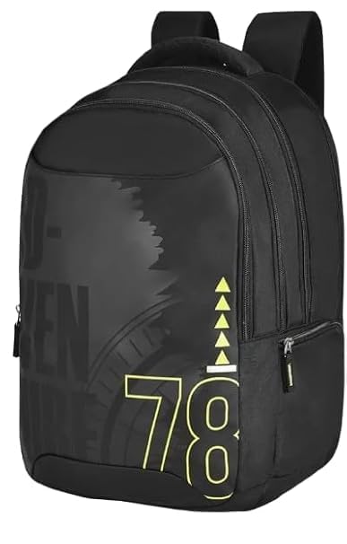 printed laptop backpack 38l | 4 compartment school, college & travel bag | bottle holder & organizer | office backpack for men & women, boys & girls without rain cover