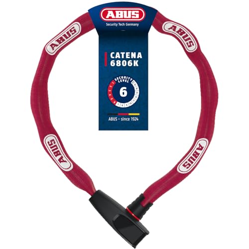 ABUS Kettenschloss Catena 6806K – Leichtes Fahrradschloss aus gehärtetem...