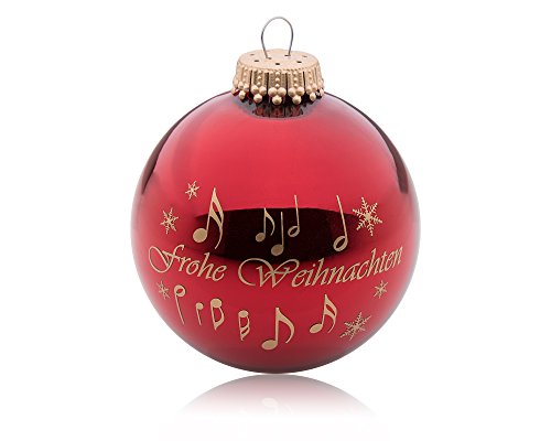 mugesh Weihnachtskugel Frohe Weihnachten 7 cm - Schönes Geschenk für Musiker