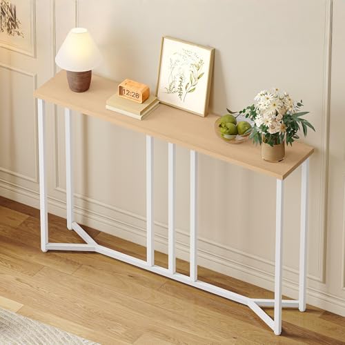 YITAHOME Konsolentisch Schmal, Console Table, 20 x 100 x 80 cm, Konsolentisch Weiss 20 cm tief, Beistelltisch Hoch, Flurtisch, Schmaler Sofatisch für Flur, Wohnzimmer, Schlafzimmer