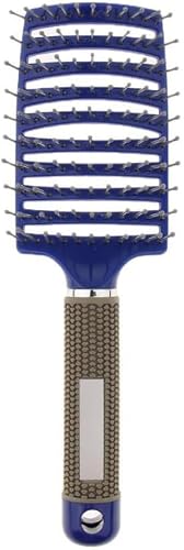 Vented Detangling Hair Brush with Flexible Bristles, Blue, for All Hair Types, Wet and Dry Use