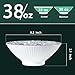 QINLANG 38 oz Japanese Ramen, Soup, Pho & Noodle Bowls - 8 in Blue and White Ceramic Set of 4, Wave Pattern