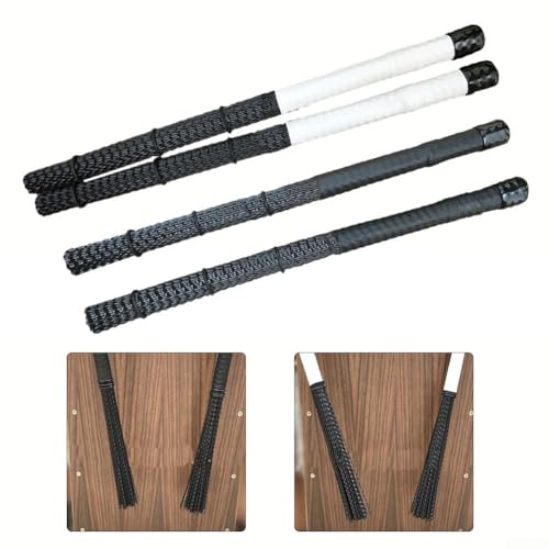 ZYWUOY Premium Wavy Nylon Drum Brushes Sticks, Jazz Cajon Percussion Parts, Professional Grade (Black)