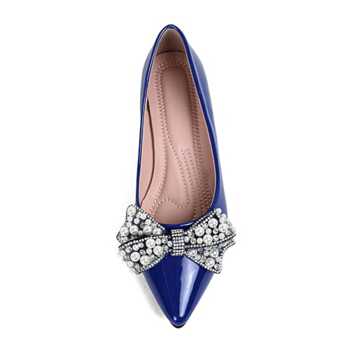 Leather Flats for Women Bling Rhinestone Pointed Non Slip Comfort Slip on Breathable Wedding Dress Ballet Flats Shoes2