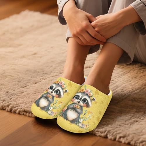 ZDCUSTOM Fuzzy House Slipper for Women Indoor Memory Foam Slip on Slippers with Non Slip Sole House Flats4