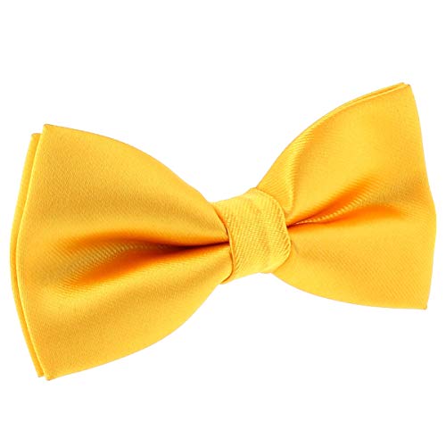 SHIPITNOW Noeud Papillon Jaune moutarde (Jaune orangé) - 30 coloris - Noeud Papillon Homme Mariage, Soirée - Tissu Satin Couleur unie - Prénoué, Adulte