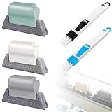 5 Pcs Window Cleaning Brush, Hand-Held Window Groove Cleaning Brush Scouring Pad Material Window Groove Cleaning Brush, Crevice Tool for Blind, Baseboard, Fan, Window or Sliding Door Track