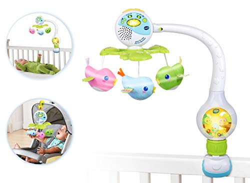 VTech Móvil de viaje Pío Pío melodías, proyector de bebe para cuna o para fijar en silla de paseo y portabebés, multicolor (80-513122) , color/modelo surtido