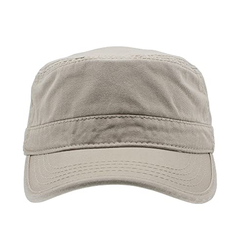 Image of The Vintage Year Heavy Stitching Washed Cotton Cadet Hat - Durable Military Baseball Cap for Men & Women, Outdoor Casual Wear