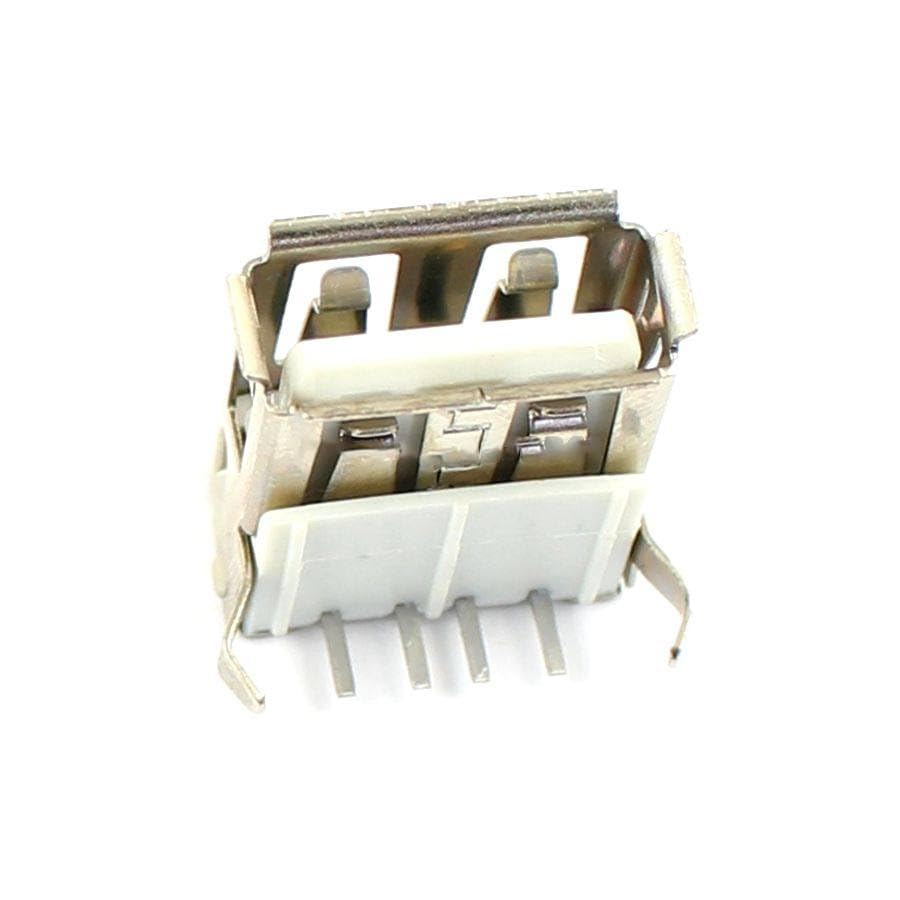 Generic 100 Pcs USB Female 4 Pin Right Angle Backward DIP Connector