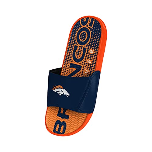 FOCO Denver Broncos NFL Mens Gradient Wordmark Gel Slide - L3