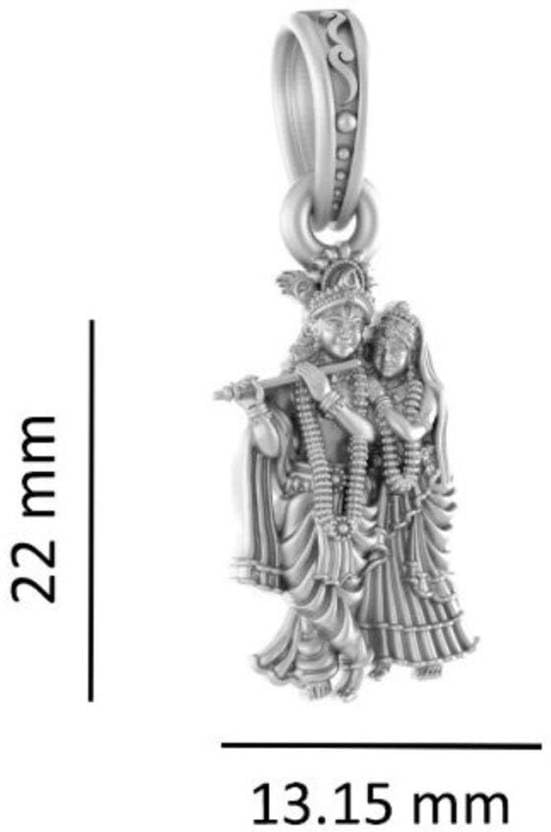 Pendentif argent sterling Radha Krishna pour votre méditation quotidienne et yoga - 3