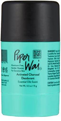 Piperwai Natural Mini Deodorant W/Activated Charcoal | 24-Hour Sweat Protection, Vegan cover