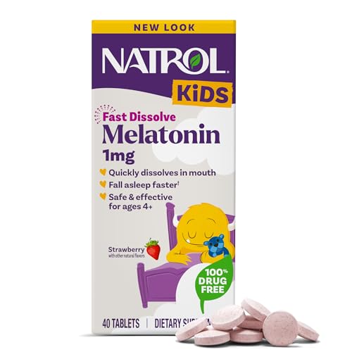 Natrol Kids Fast Dissolve Melatonin 1 mg, Dietary Supplement for...