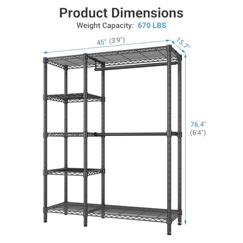 Image of VIPEK V7 Clothes Rack with Shelves Heavy duty Closet for Hanging Clothes