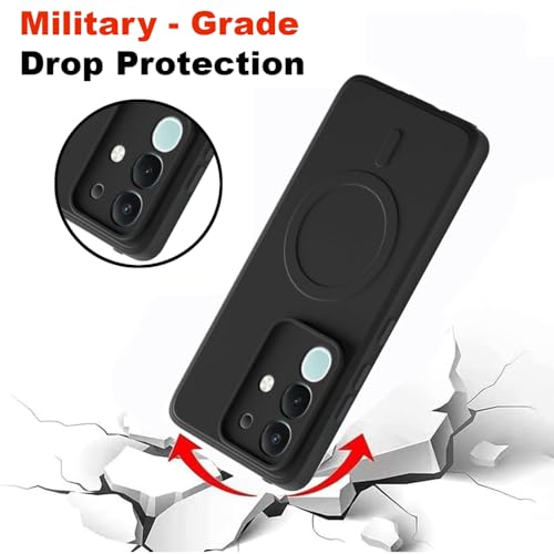 Image of Back Cover | MagFit Ring Design (Non-Magnetic) | Shockproof Case | Anti-Slip Grip | Raised Camera Edges | Slim Protective Case for Vivo T4x 5G / Y29 4G / Y31 Pro 5G /iQOO Z10x 5G (Matte Black)