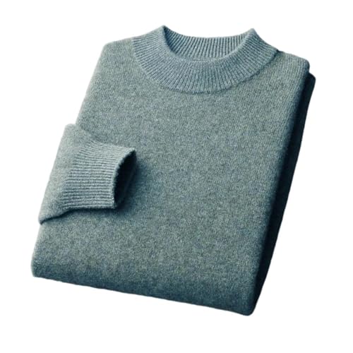 Men Cashmere Thick Pullover Sweater Mock Neck Solid Casual Jumper Fall Winter Top