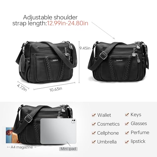 Image of Womens Purses and Handbags Ladies Pocketbooks Soft Leather Crossbody Bags for Women Multi-Pocket Shoulder Bag