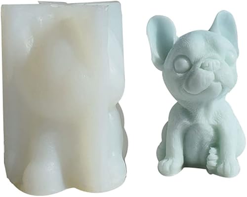Miniatura 1 de Moldes de silicona 3D para gatos, molde de jabón de bulldog francés, moldes de jabón hechos a mano con animales para hacer velas, resina epoxi yeso
