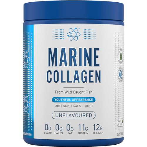 Applied Nutrition Marine Collagen Powder - Hydrolysed Collagen Protein Healthy Skin Hair Nails (Unflavoured) (300g - 25 Servings)