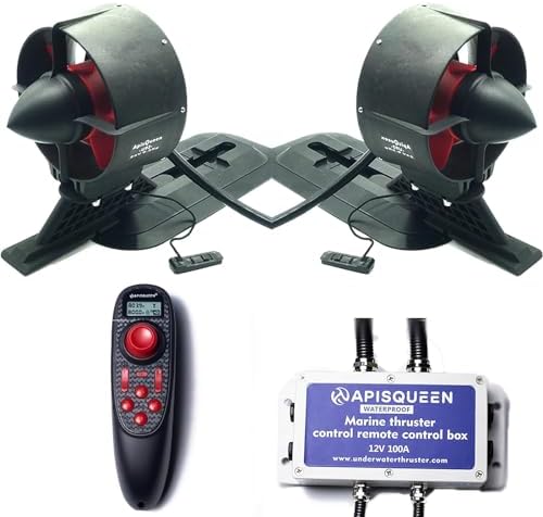 ApisQueen 12V 300KV Underwater Thruster U92 Set,with Remote Control and ESC,21.4Kg(47.2LBS) Thrust Brushless Motor,Trolling Motor,for Kayaks/Inflatable Boats/Paddle Boards