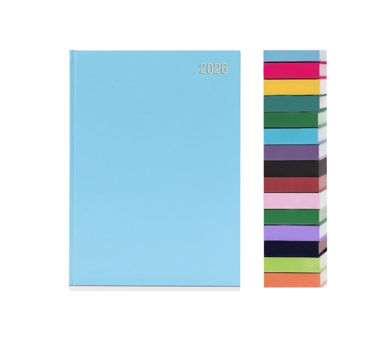 Top Sale 2026 Day Per Page Yearly Diary with Hard Cover and Matching Ribbon Marker - Light Blue