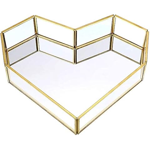 Bandeja de Almacenamiento de Estilo Nórdico con Espejo de Cristal Dorado Cover