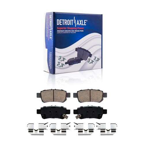 Image of Detroit Axle - Rear Brake Kit for 2005-2010 Honda Odyssey Drilled & Slotted | Disc Brake Rotors Ceramic Brake Pads w /Hardware 2006 2007 2008 2009 Replacement