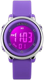 TONSHEN Kids Sport Digital Watches 50M Waterproof 7 Colours Back Lights Outdoor LED Electronic Military Multifunction Rubber Strap Stopwatch Date Watch for Boy Girl Student and Children