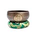 Tibetan Singing Bowl Set Brass - Master Healing Grade - Authentic Handcrafted Sound Bowl by Himalayan Bazaar (Black and Red)