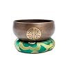 Tibetan Singing Bowl Set Brass - Master Healing Grade - Authentic Handcrafted Sound Bowl by Himalayan Bazaar (Black and Red)