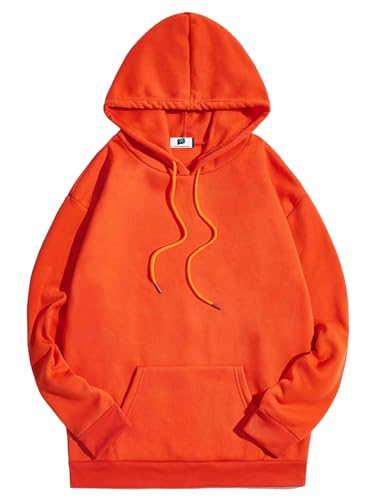 Image of SXV STYLE Hooded Pullover Solid Plain Unisex Cotton Oversized Baggy Sweatshirt Hoodie