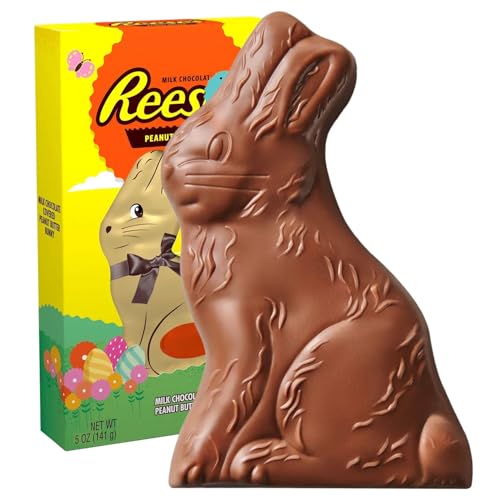 Milk Chocolate Bunny, Large 5oz Easter Candy Gift Box. Ideal for Kids and Adults, Decadent chocolate Bunnies for Gifting and Sharing, Perfect for Easter Candy Lovers