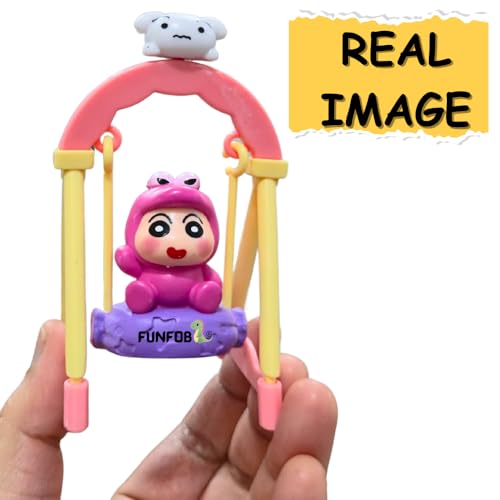 Image of FUNFOB Shinchan Action Figure Height-10cm | Shin chan Figurine Cartoon Figures Toys for Boys & Girls PVC Multicolour | Swing - Dino Dress