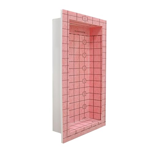 GURU USA W-S Shower Niche, Waterproof Membrane with Pre-Sloped Base, Waterproofing Panel System for Bathroom Walls, 12” x 20” -  GURU USA LLC, IMU5001
