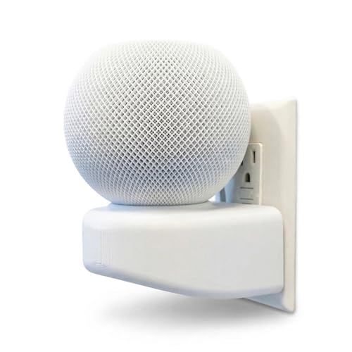 Youncewooder Wall Mount for HomePod Mini Outlet Shelf Holder with Cable Management Floating Wall Stand No Drill Easy Install Space Saving Speaker Mount for HomePod Mini (White)