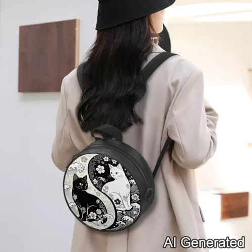 Image of Women Novelty Round Clock Shape Zippered Clock Purses for Women Tote Handbag Shoulder Bag, Gift for Mom Girlfriend