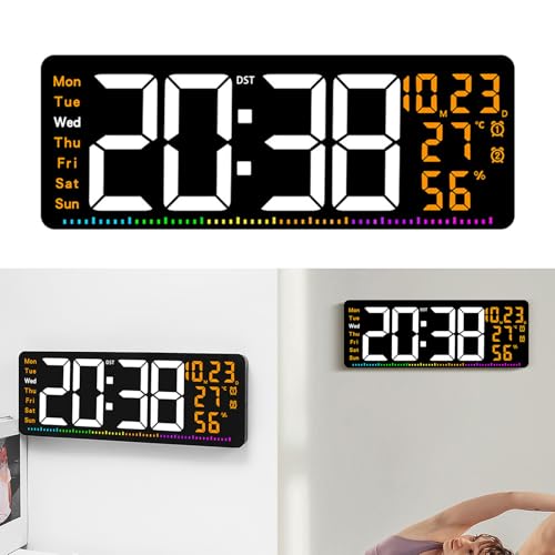 Reloj LED con alarma y temperatura pantalla regulable para dormitorio 3