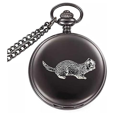 A32 Ferret Polished Black Quartz Pocket Watch Cover