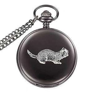 A32 Ferret gepolijst zwart geval heren GIFT quartz pocket horloge fob gemaakt in sheffield
