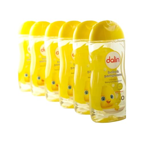 Image of Dalin Baby Shampoo Soap and Body Wash, Gentle Care for Hair and Skin, Hypoallergenic, Natural Formula for Sensitive Baby Skin, Tear-Free, 200ml, Pack of 6