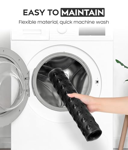 ADOV Badewannenmatte rutschfest, 100x40 cm Extra Lange Antirutschmatte für Badewanne und Dusche, 200 Starke Saugnäpfe, Schimmelresistent, Maschinenwaschbar, PVC-Material, Schwarz
