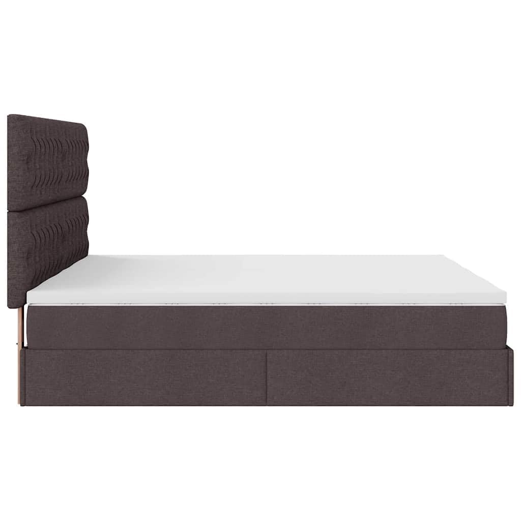vidaXL Struttura Letto Pouf con Materassi 200x200 cm in Tessuto, giroletto, pouf giroletto, sottoletto, giroletto con contenitore, imbottito, pouf