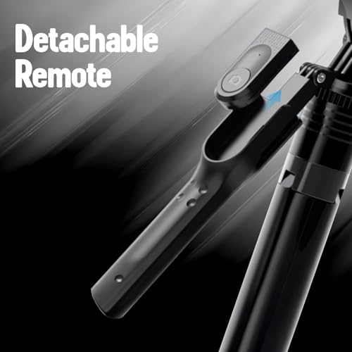 Image of Kratos 69 Inch Tripod Stand for Phone with 360 Rotating Pan Handle, Extendable 3-Leg Tripod with Bluetooth Selfie Stick for Video Shooting, Travel, Compatible with iPhone, GoPro, Smartphones