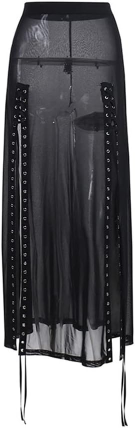 Goth Skirts for Women Black Sexy Punk Rock Skirt High Waisted