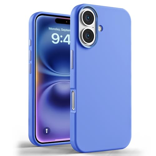 Image of GRIPP Rubon Case Compatible with Mag-Safe for iPhone 16 | 6ft Drop-Tested with D30 Technology, Soft Silicone, Anti-Slip Grip, Raised Metallic Camera Ring, Lightweight Back Cover - Blue